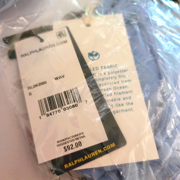 Women’s Swim bikini Polo Ralph Lauren Blue Bikini Top Size small NWT - Picture 2 of 7